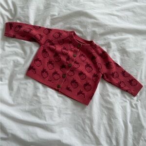 🍓 Tea Collection Strawberry Toddler Cardigan